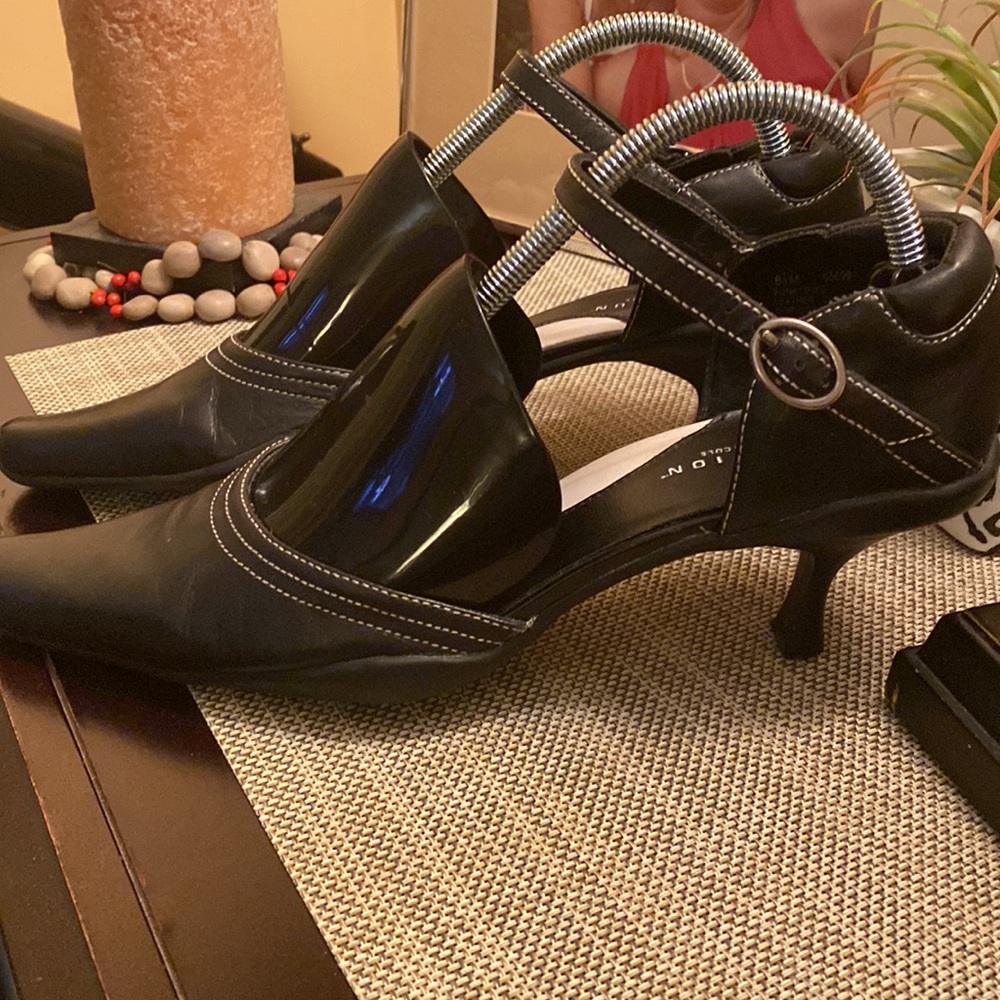 Kenneth Cole Reaction D’Orsay Heels -Size 8.5 Black - Funktified Ankle Strap